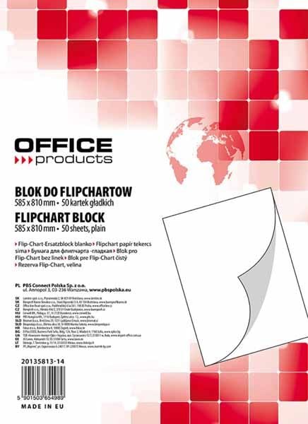 Hartie flipchart OFFICE Products, 58.5 x 81 cm, velin, 50 coli/set