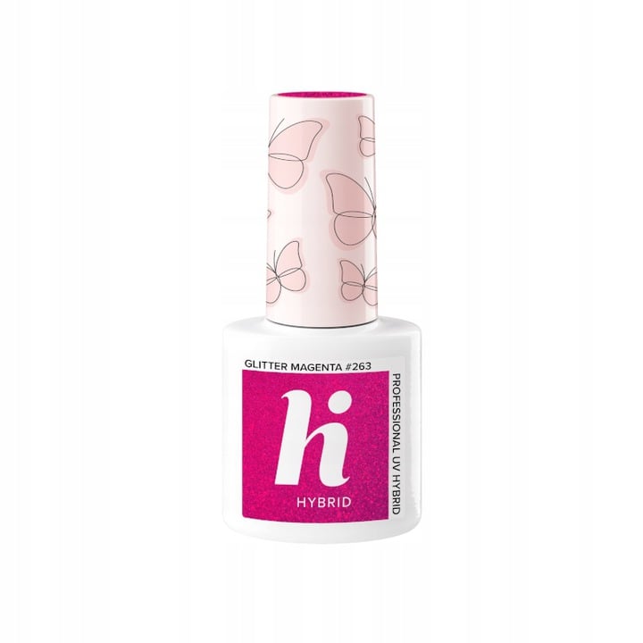 Oja semipermanenta Butterfly, Hi Hybrid, 263 Glitter Magenta, 5ml