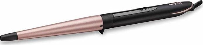 Ondulator BaByliss C454E conic Flawless Curls 13-25mm, 210 grade, Invelis Quartz-Ceramic, 6 trepte de temperatura, LED, Roz/Negru