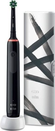 Periuță de dinți Oral-B Pro 3 3500 Electric Design Edition neagră, Pentru adulti, Reîncărcabil,Cu un senzor de forță de presiune, Durata de viata a bateriei 120 de minute