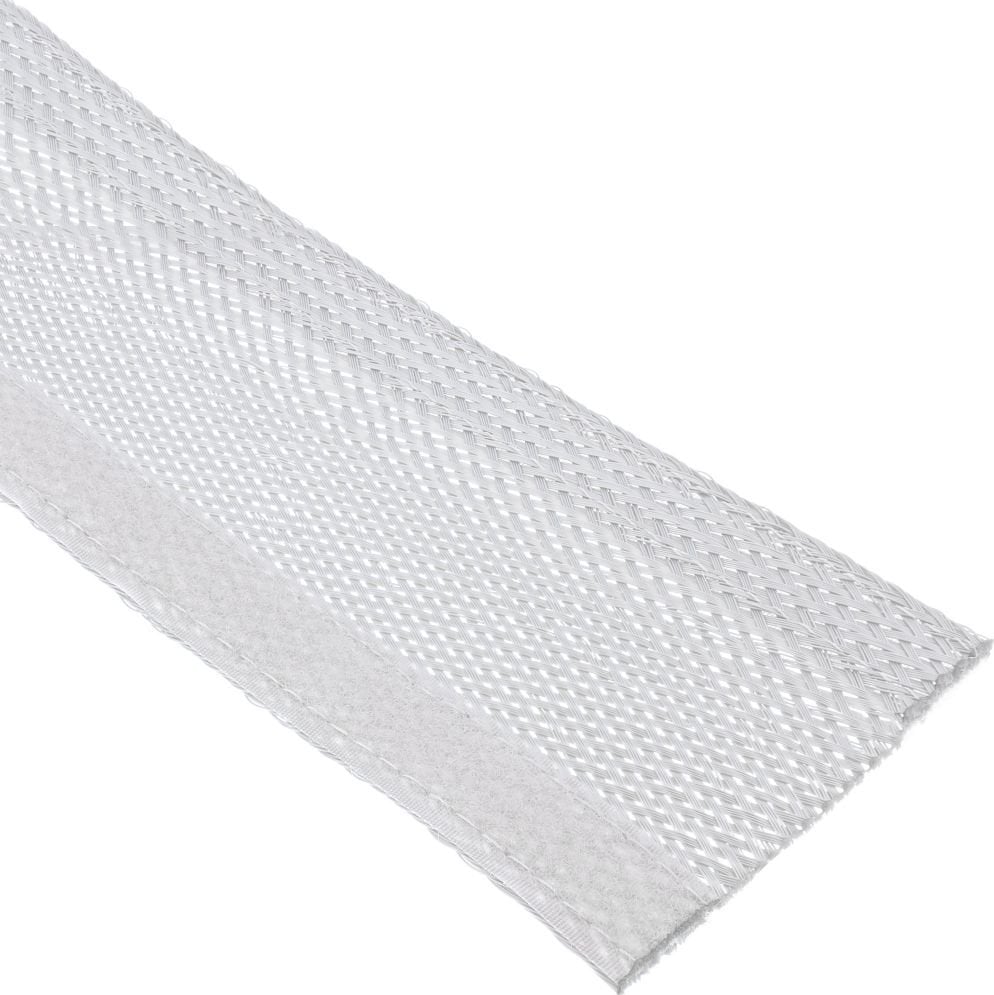 Organizator InLine InLine® Învelitoare pentru cablu, furtun din material textil cu fixare cu cârlig și buclă, 1m x 25mm diametru, alb