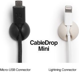 Cablu bluelounge CableDrop mini suporturi pentru cabluri 9 buc. Alb (CDM-WH-UE)