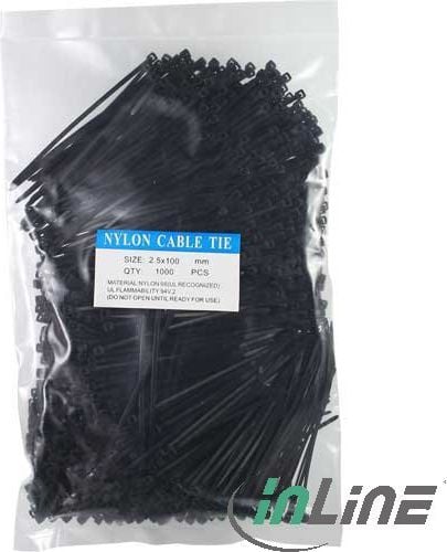 Cablu ties, lungime 100 mm, latime de 2,5 mm, negru, 1000 (59963V)