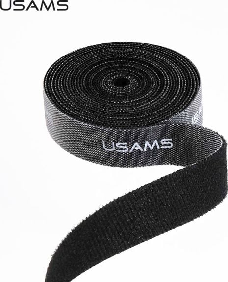 USAMS organizator banda Velcro 1m cablu negru / ZB60ZD02 negru (US-ZB060)