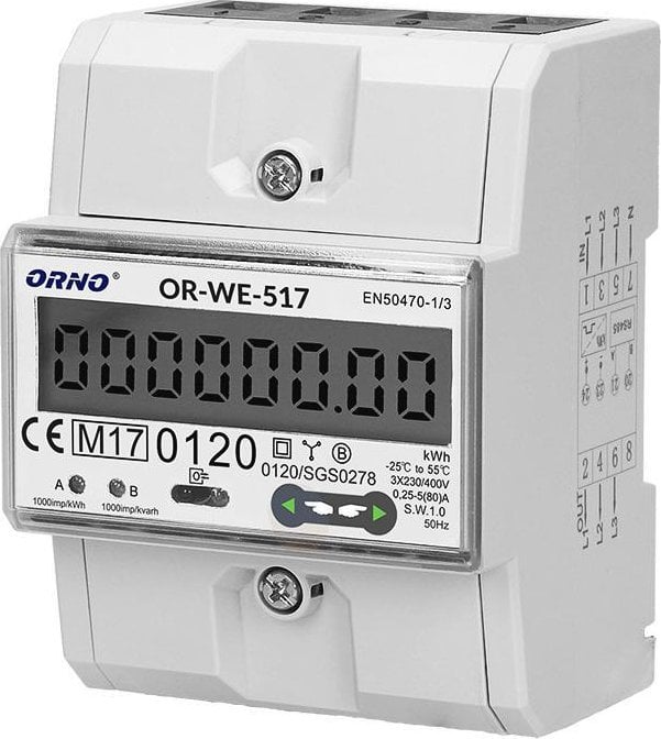 Contor de energie electrică multitarif trifazat Orno Orno OR-WE-517 MID