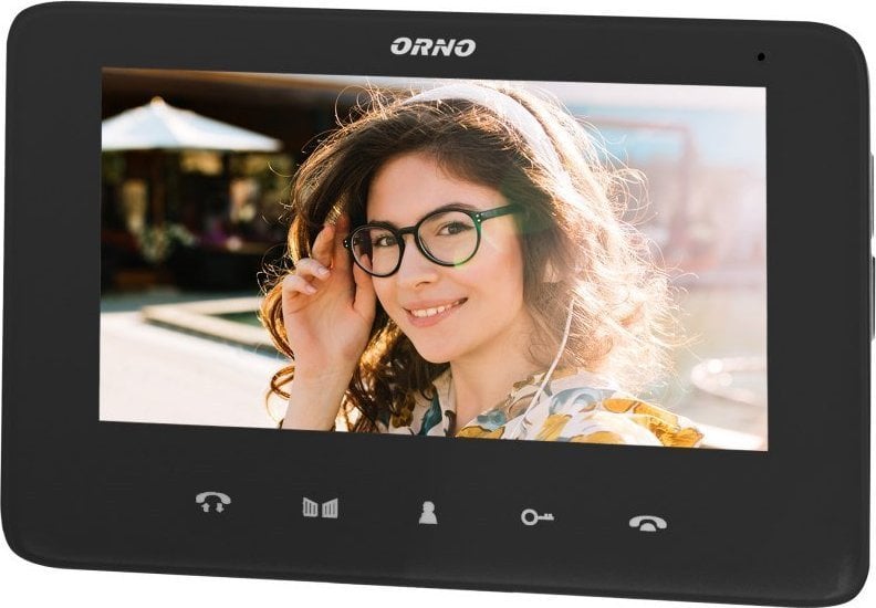 Monitor Orno Video fără căști, color, LCD 7`, pentru seturile din seria INDI și SCUTI, deschidere poartă, interfon, negru