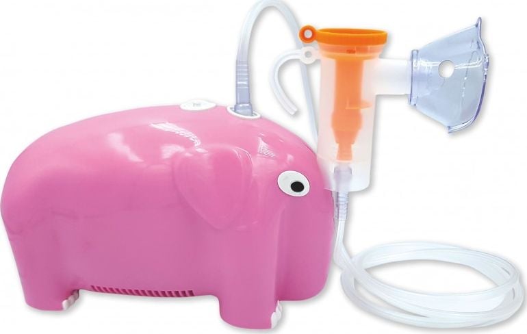 Inhalator Oromed Slon Oro-Neb Baby Pink,Reţea,Tip piston