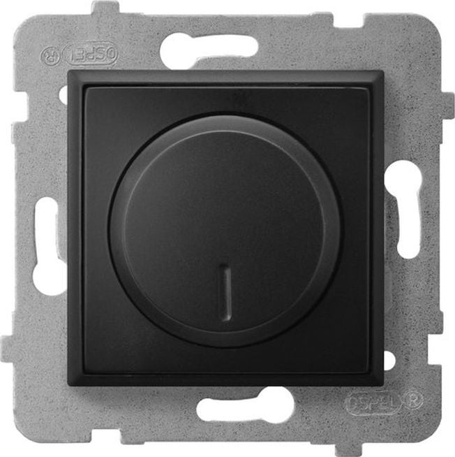 Ospel ARIA Dimmer universal pentru incarcari cu incandescenta, halogen si LED negru metalic LP-8UL2/m/33