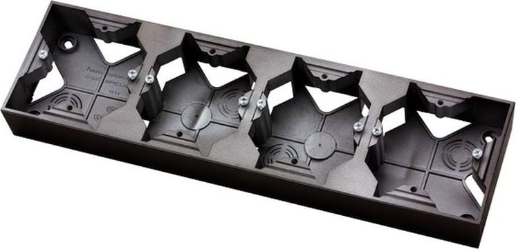 Cutie de instalare Ospel ARIA Quadrupla negru metalic PNP-4U/33