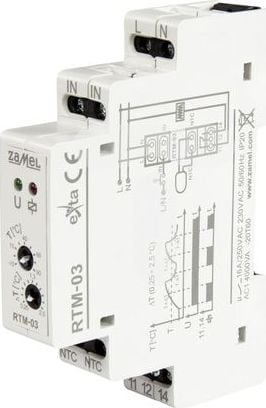 Ospel Controler de temperatură de la -10 la 90 grade C, un singur modul cu setare histerezis 0,25-2 grade C RTM-03 EXT10000251