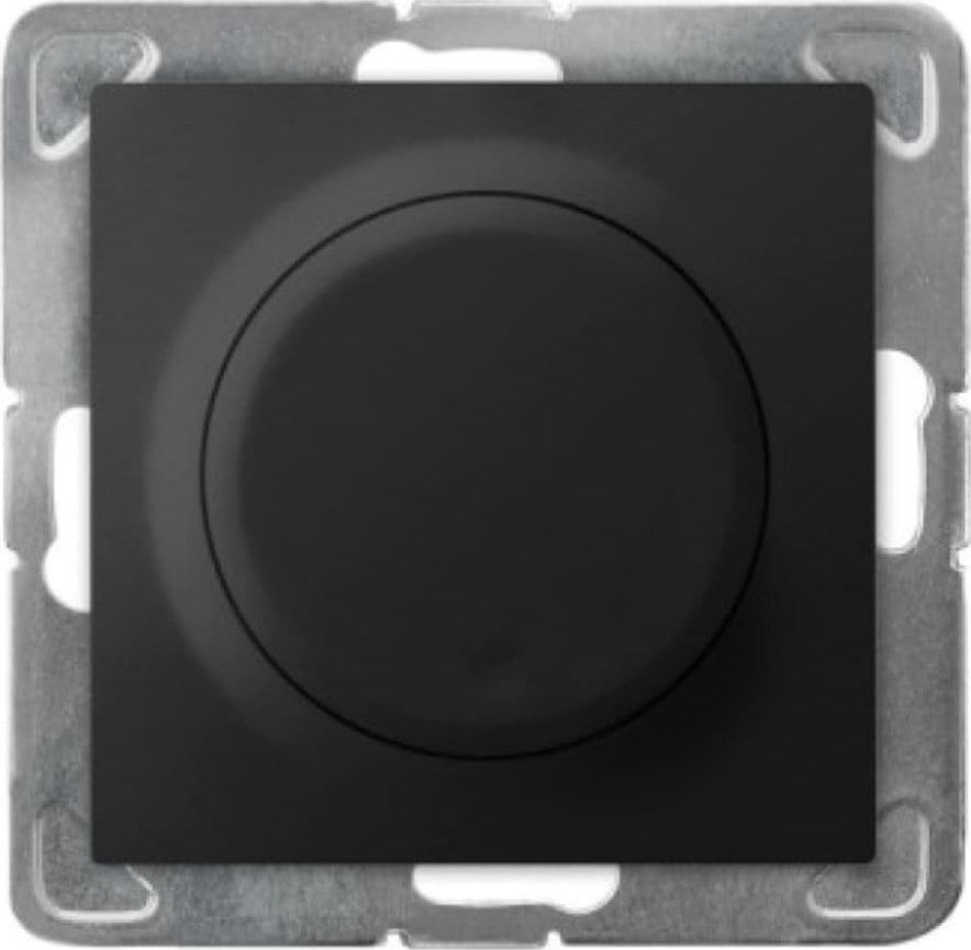 Ospel IMPRESJA Dimmer push-turn adaptat la încarcaturi cu incandescenta si halogen negru metalic LP-8Y/m/33