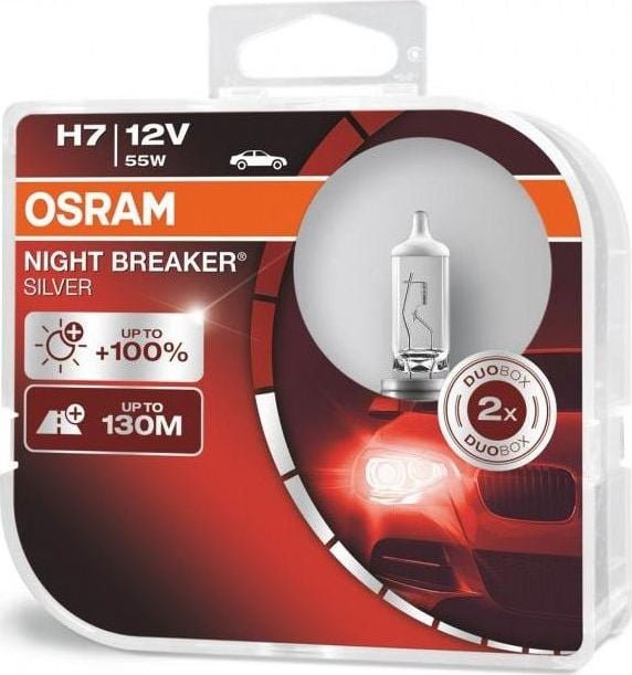 Osram Automobilinės lemputės Osram Night Braker Silver H7, 2 vnt.