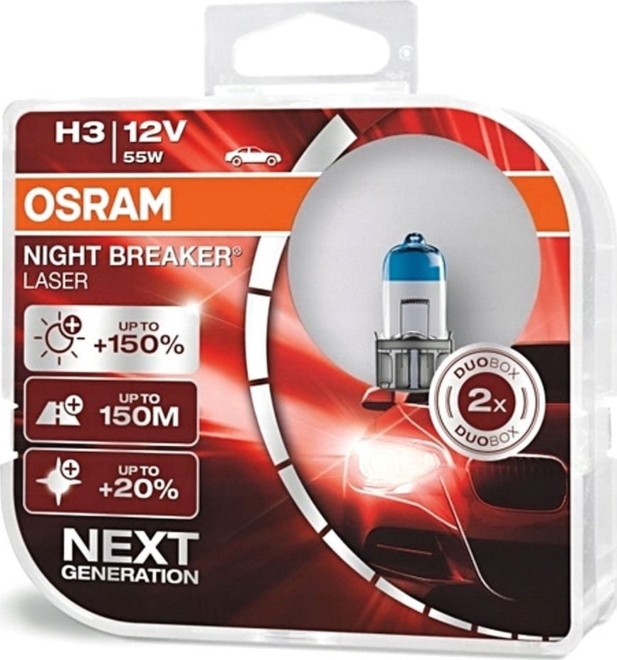 Osram OSRAM autožárovka H3 NIGHT BREAKER® LASER 12V 55W PK22s (Duo-Box)