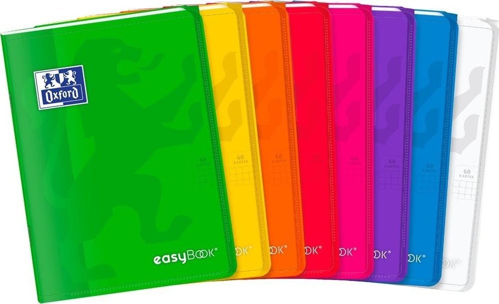 Oxford Notebook A5/60K grilă PP Easybook mix (8 buc)