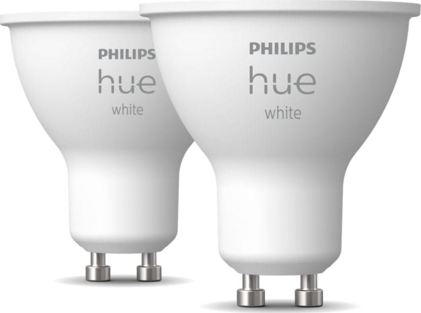 Pachet 2 becuri LED inteligente Philips Hue, Bluetooth, Zigbee, GU10, 5.2W (57W), 400 lm, lumina alba (2700K)