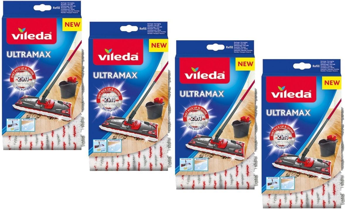 Pachet economic 4 x Rezerva pentru mop plat Vileda Ultramax, refill