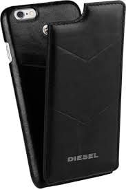 Pachet Husa Diesel Moulded Flip Case V Design for iPhone 6/6s (24254) - ACT00570 + Suport magnetic Tellur MCM3 pentru ventilatie, plastic, Negru