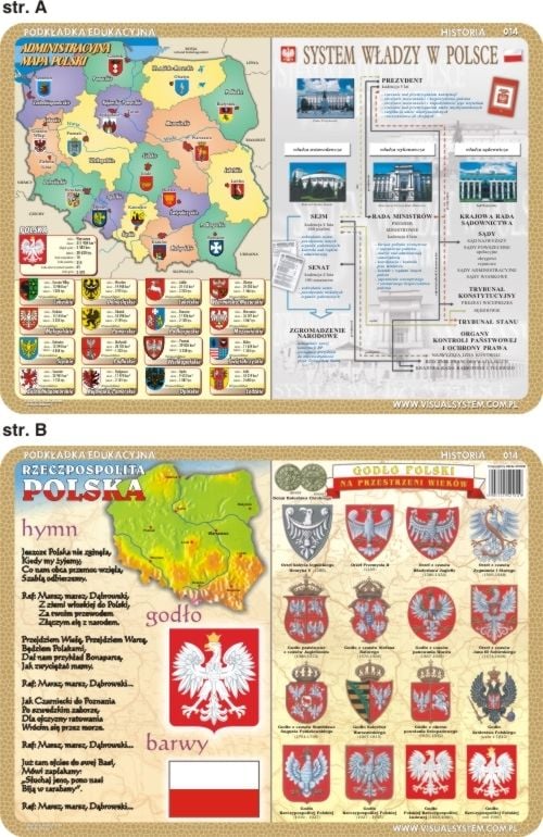 Pad educațional Emblemă poloneză, culori, imn, admin. Harta Poloniei, Sys. Puterea în Polonia