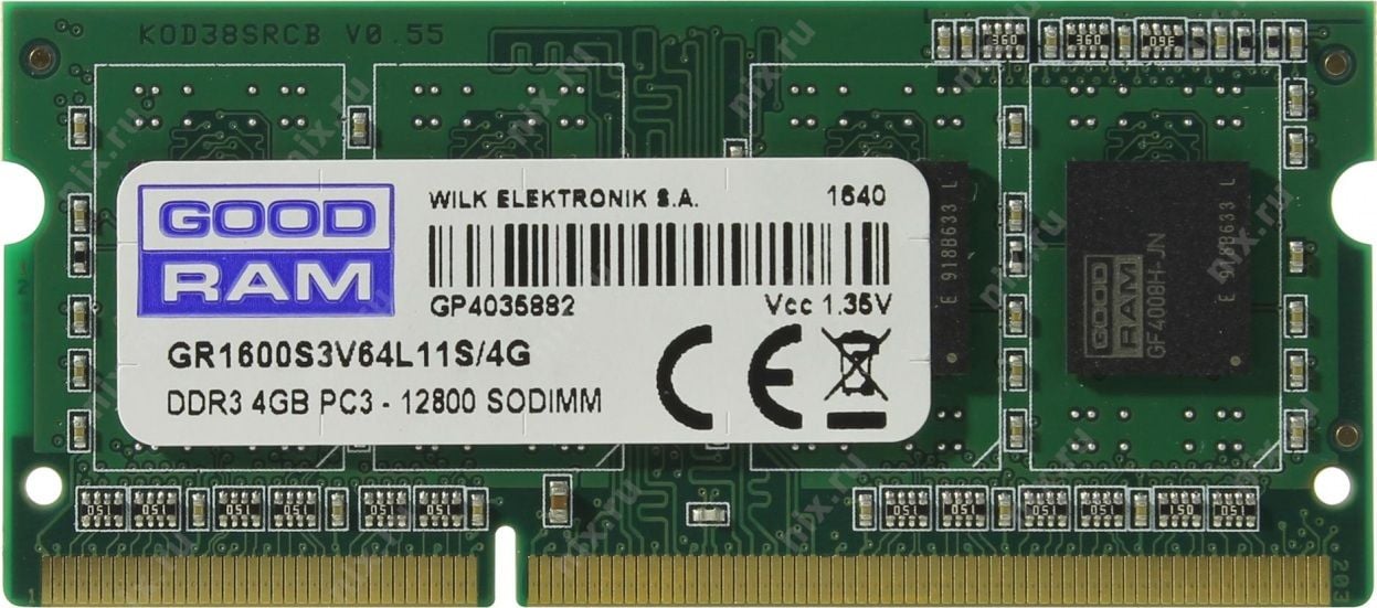 Memorii Notebook - Memorie Laptop GOODRAM GR1600S3V64L11S/4G, DDR3, 1x4GB, 1600 MHz, CL11, 1.35V
