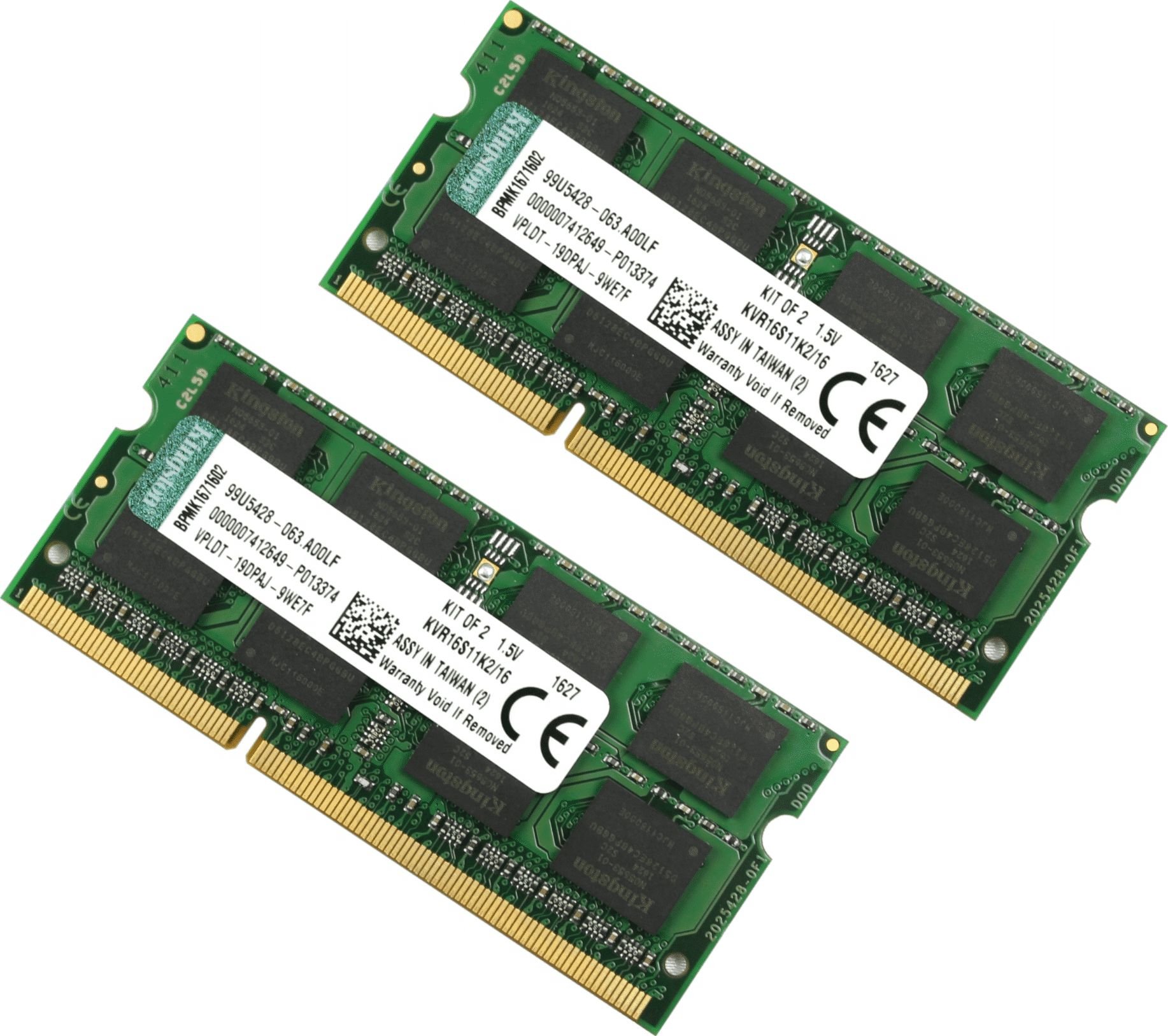 Kingston ValueRAM, SODIMM, DDR3, 16 GB, 1600 MHz, memorie CL11 pentru laptop (KVR16S11K2/16)