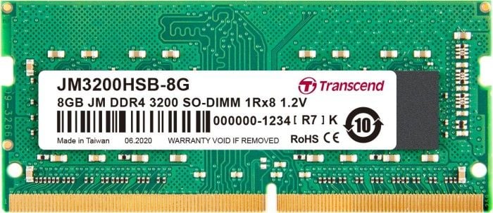 Memorie pentru laptop Transcend JetRam, SODIMM, DDR4, 16 GB, 3200 MHz, CL22 (JM3200HSB-16G)