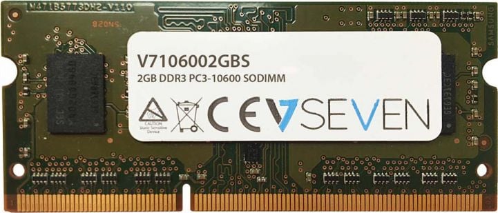 Memorie ram V7 (V7106002GBS) , DDR3 , SODIMM , 2 GB , 1333 MHz , CL9