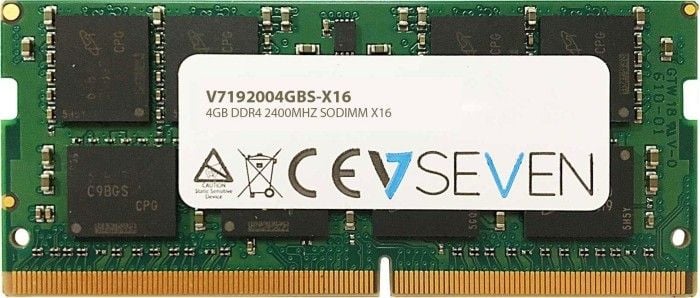 Memorie ram V7 V7192004GBS-X16 , 4GB , DDR4 , 2400 MHz , CL17 , NON ECC , PC4-19200 , SODIMM