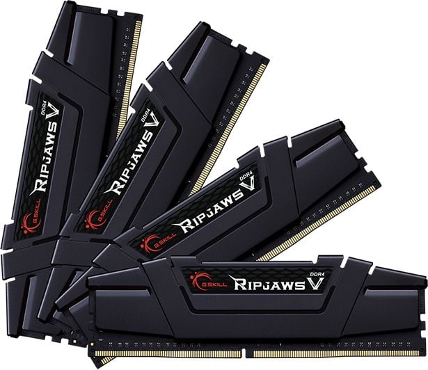 Memorie RAM GSKill RipjawsV, F4-3600C18Q-32GVK, 32GB, Black, 4x8GB, DDR4, 3600MHz, CL18, Quad Channel Kit