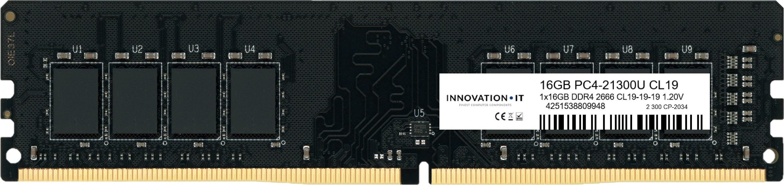 Inovație de memorie IT DDR4, 16 GB, 2666 MHz, CL19 (Inno16G26662GS)