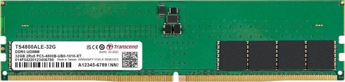 Pamięć Transcend Transcend JetRam DIMM 32GB, DDR5-4800, CL40, on-die ECC