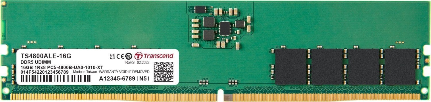Pamięć Transcend Transcend JetRam JM4800ALE-16G moduł pamięci 16 GB 1 x 16 GB DDR5 4800 Mhz