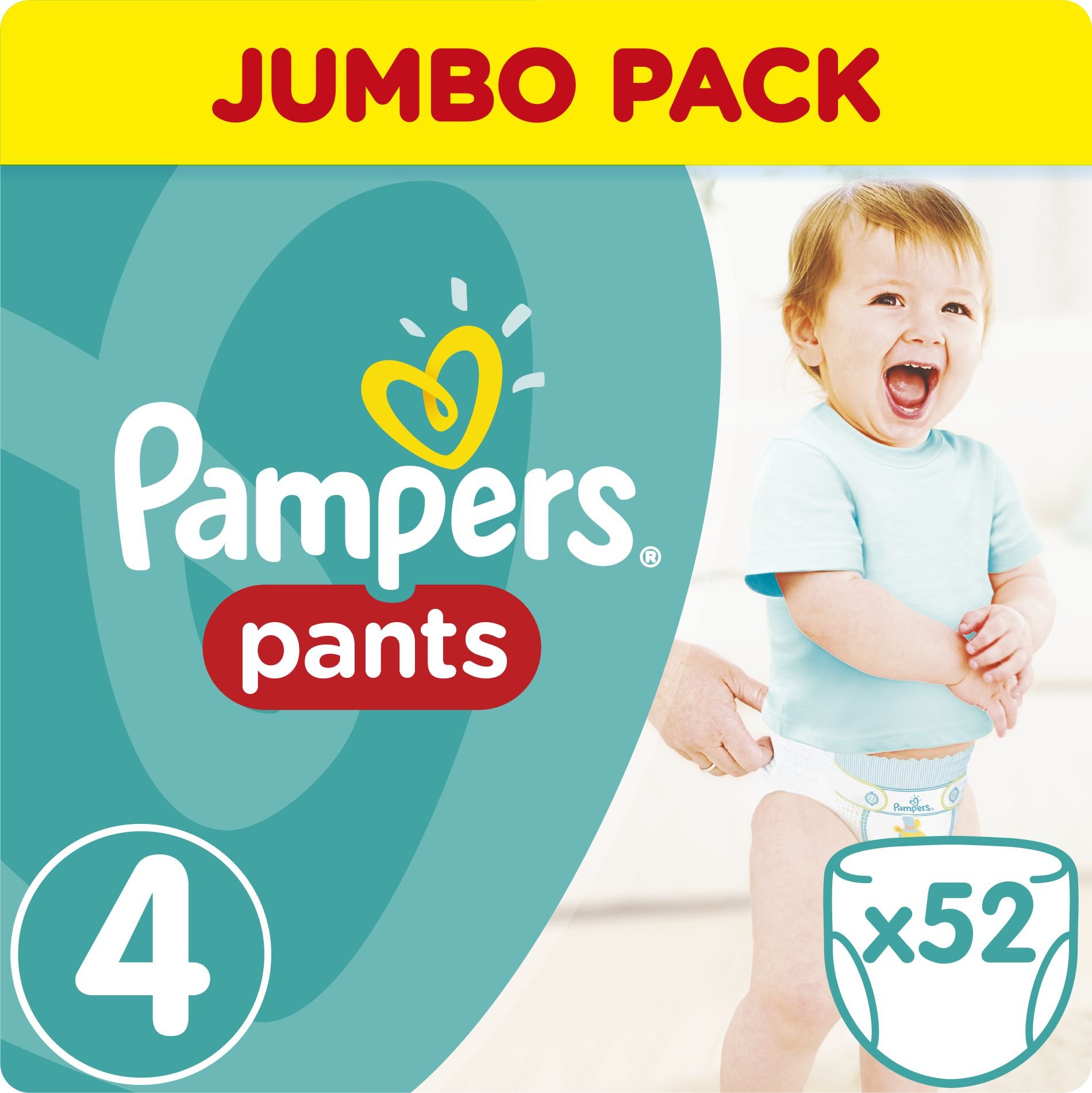 Pampers Pieluchomajtki Pants 4, 9-15 kg, 52 szt.