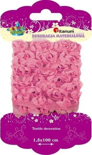 Panglică Titanum Tulle cu flori roz deschis