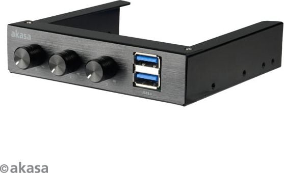 Panou de control negru Akasa cu USB 3.0 (AK-FC-06U3BK)