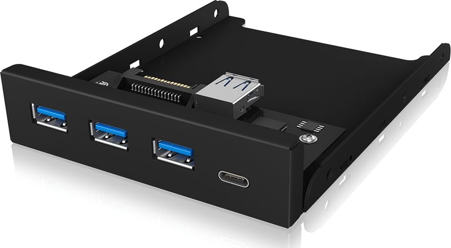 Panou multifuctional , RaidSonic , IcyBox 3x USB 3.0 1x USB C , 3.5'' , negru