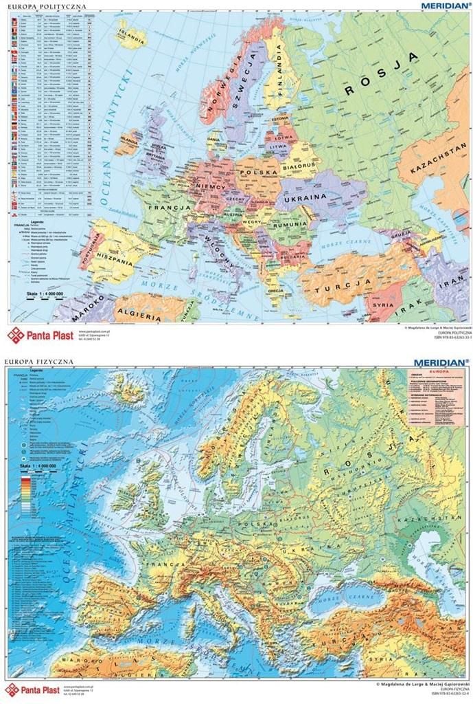 Panta Plast Suprafață cu două fețe cu o hartă a Europei - 196090