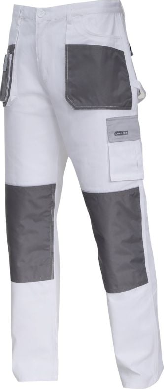 Pantaloni lucru bumbac mediu-gros Lahti Pro, marimea 3XL, alb