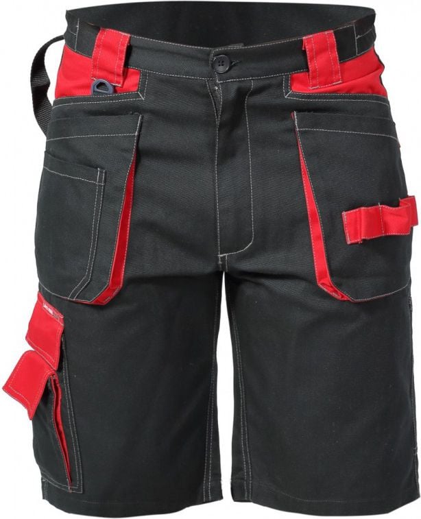 Pantaloni lucru scurti Lahti Pro, 100% bumbac, cusaturi triple, talie ajustabila, marime S, Negru