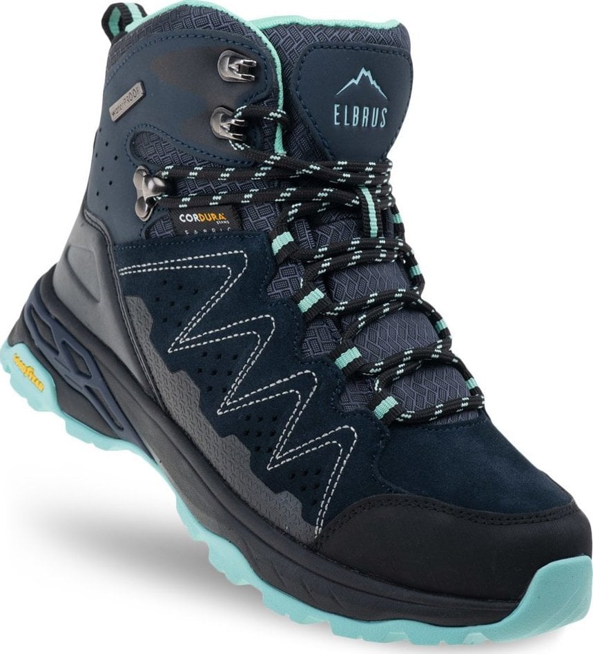 Pantofi de trekking pentru femei Elbrus OBUWIE OUTDOOR ERAVICA MID WP GC WO&apos;S BLUE NIGHTS/ARUBA BLUE/BLACK 38