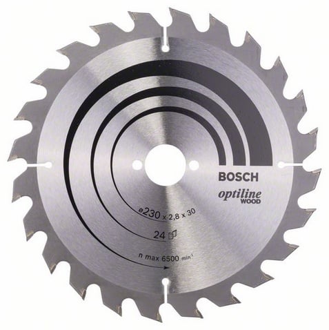 Pânză de ferăstrău Bosch Optiline pentru lemn 230 x 30mm 24t (2608640627)