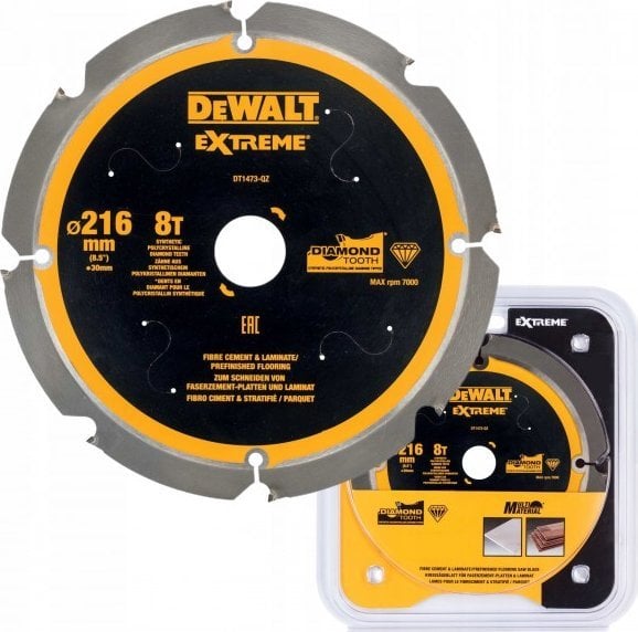 Pânză de ferăstrău Dewalt din fibrociment 216x30/8 dinți, unghi 12°