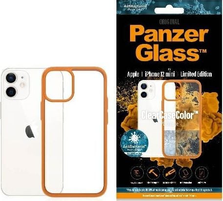 PanzerGlass Etui ClearCase do iPhone 12 Mini Orange Antibacterial