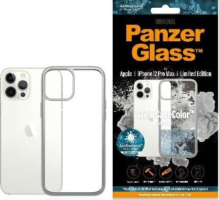 PanzerGlass Etui ClearCase do iPhone 12 Pro Max Satin Silver Antibacterial