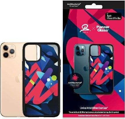 Traducerea în limba română a textului polonez PanzerGlass PanzerGlass ClearCase iPhone 11 Pro Max Mikael B Limited Artist Edition Antibacterial este următoarea: PanzerGlass ClearCase pentru iPhone 11 Pro Max, ediție limitată artistă Mikael B, cu prop