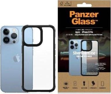 PanzerGlass PanzerGlass ClearCase iPhone 13 Pro 6.1` black Antibacterial Military grade SilverBullet 0324