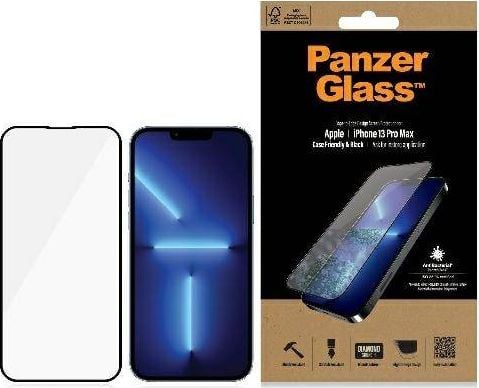 PanzerGlass PanzerGlass E2E Microfracture iPhone 13 Pro Max 6,7` Case Friendly AntiBacterial czarny/black Pro2746