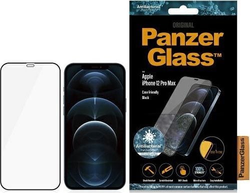 Sticlă călită antibacteriană PanzerGlass E2E Super+ pentru iPhone 12 Pro Max (2712)