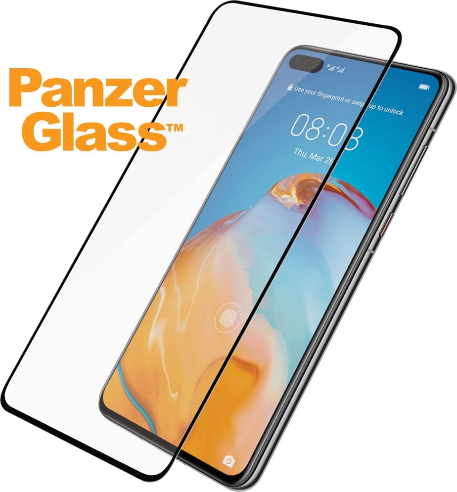 Sticlă securizată PanzerGlass pentru husa Huawei P40, neagră (5369)