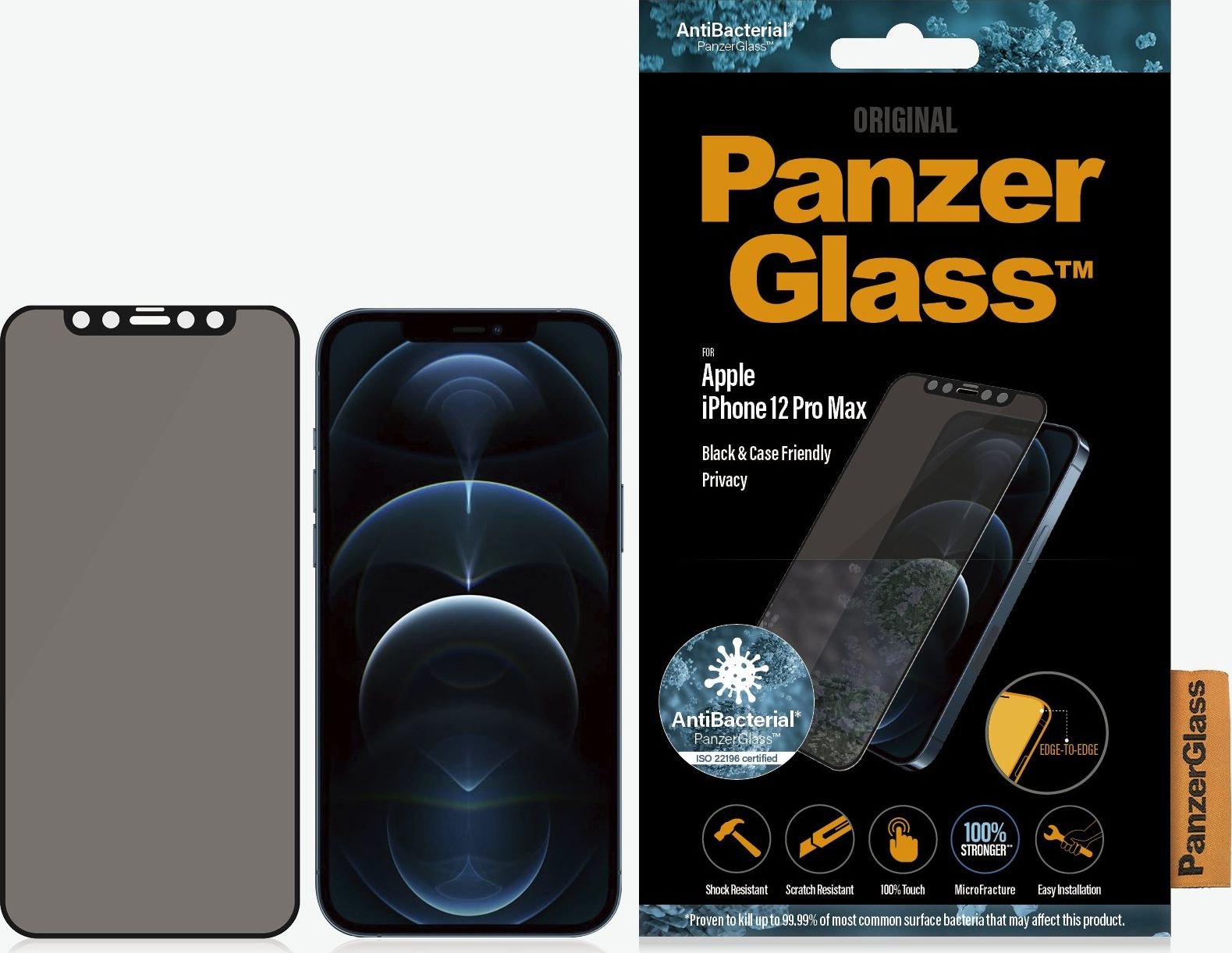 Sticlă securizată PanzerGlass pentru iPhone 12 Pro Max Privacy Black (P2712)