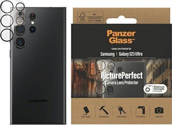 PanzerGlass Camera din sticla securizata pentru Samsung Galaxy S23 Ultra PanzerGlass Picture Perfect